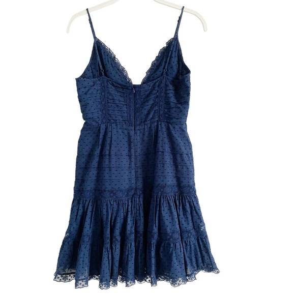 Zimmermann Iris Lace Insert Camisole Dress Navy Size 1 / Small Swiss Dot Luxury - Picture 3 of 9